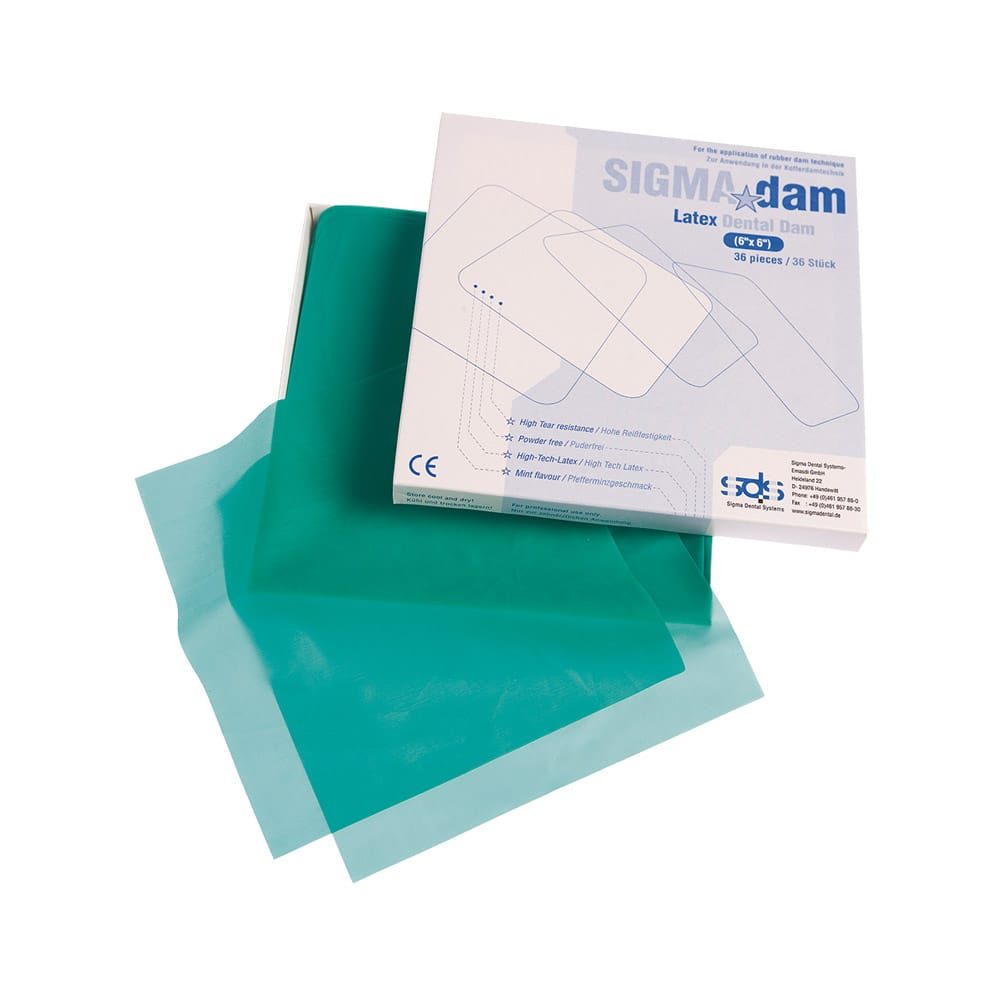 Kofferdam blau 6x6 medium 36Bl