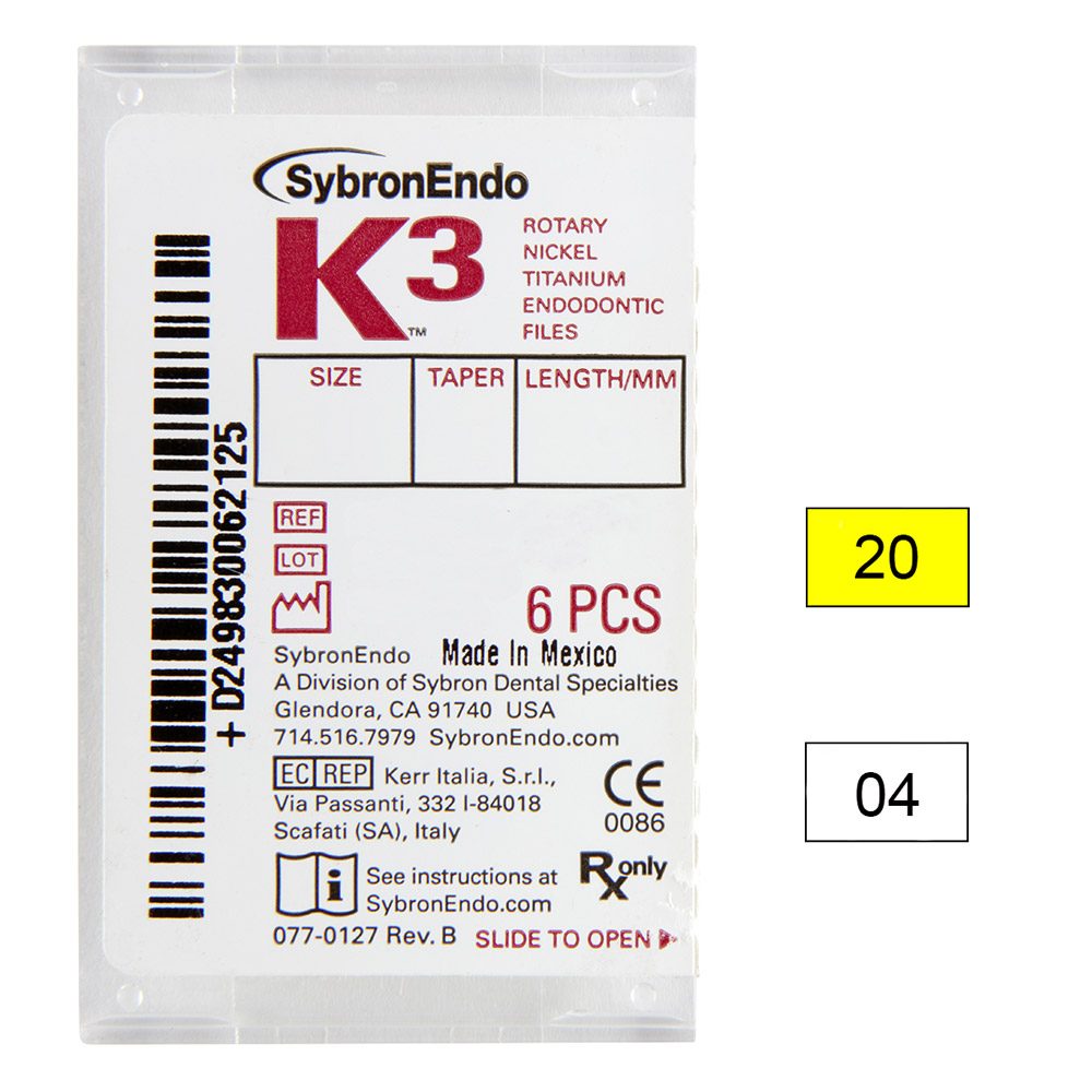 K3 NiTi-Files .04 Gr.20 21 mm, 6 Stück