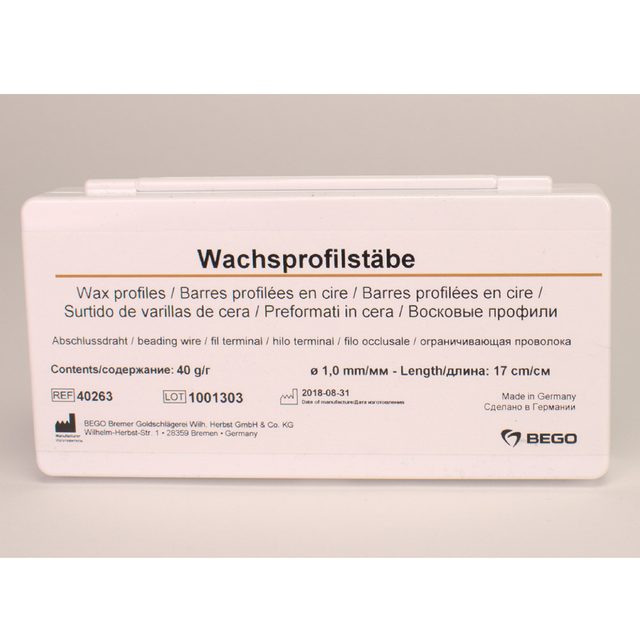 Wachsprofilstäbe 1,0 mm, 40 g