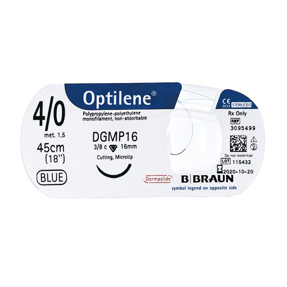 Optilene blau GR19 5/0 45cm Dtz