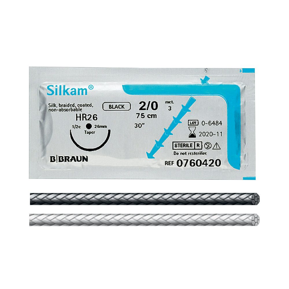 Silkam schwarz DS19 4/0 45cm Dtz