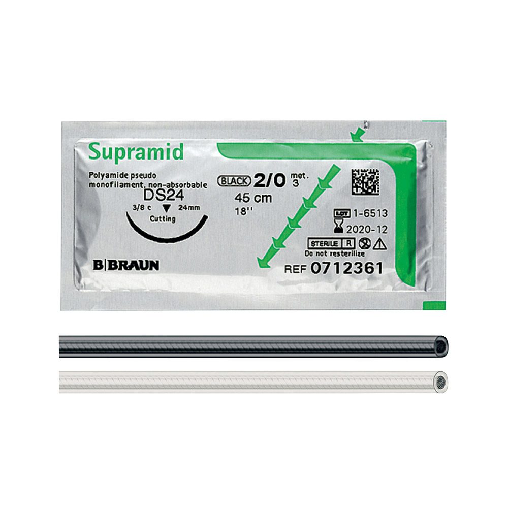Supramid schwarz HS23 3/0 45cm 3Dtz