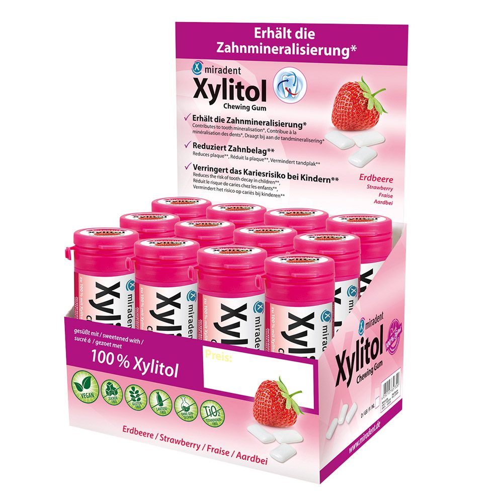 Xylitol Chew. Gum f. Kids Erdbeer 12er